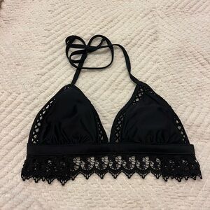 Black Lace Bikini Top Size XS